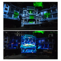Projecteur de cartographie de bâtiment extérieur Système de projection holographique 3D de bâtiment énorme dynamique