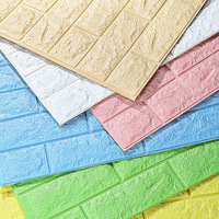 Papier peint 3D moderne multicolore en briques, panneaux muraux en PE, autocollants muraux en mousse personnalisés pour la décoration de la maison et de l'atelier, vente en gros
