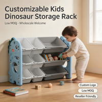 Étagère de rangement pour jouets en plastique pour enfants, multi-niveaux, rectangulaire, grande capacité, organisateur pour la maison