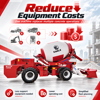 Bétonnière autochargeante mobile avec godet pour les travaux de construction rurale et les projets de construction routière