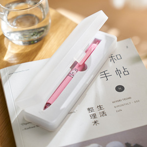 Likerai Plastic <b>Pen</b> Box Rectangle Transparent <b>White</b> PP Office Organizer Portable Storage Case With Sponge For Art And Colored - Product Image 4