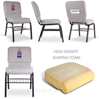 Vente en gros de chaises de siège de culte d'église en métal moderne de 21 pouces Location de chaises d'amphithéâtre empilables bon marché