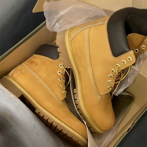 High Quality TB Yellow Casual High Top Boots Genuine Leather Waterproof Outdoor Elevator Work Boots - Product Image 2