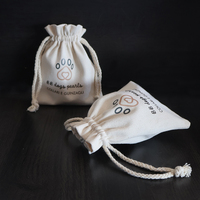 Sac à cordon en coton réutilisable avec logo personnalisé Pochette en toile écologique Paquet cadeau pour bijoux