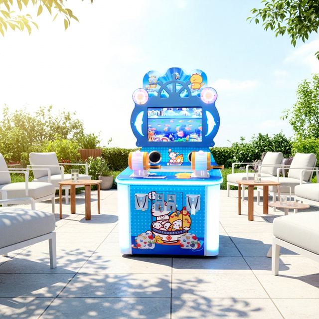 Hot Lottery Ticket Fishing Arcade Game 32'' LCD Video Simulator Fish Machine with English Interface 2-Player for Children