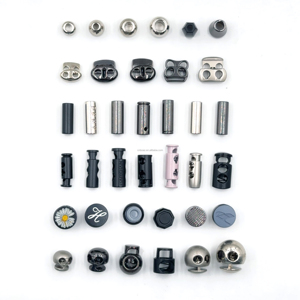 Kim loại dây đàn hồi 2 lỗ hợp kim dây rút dây may mặc phần cứng Hoodies Thể Thao Túi mùa xuân chuyển đổi dây khóa Stopper với logo - Product Image 6