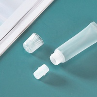 Flacon vide en plastique transparent de 15 ml pour baume à lèvres, emballage de tube à presser de 15 ml pour brillant à lèvres avec capuchon supérieur doré ou argenté