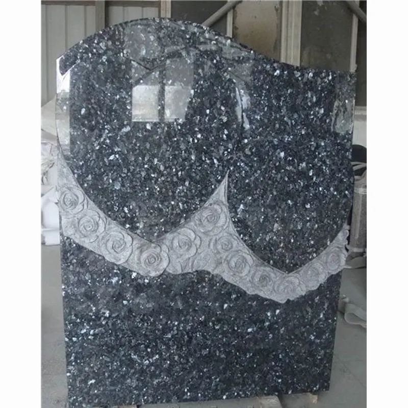 Wholesale High Quality Blue Pearl Tombstone,simple design granite tombstone,crystal tombstone monument