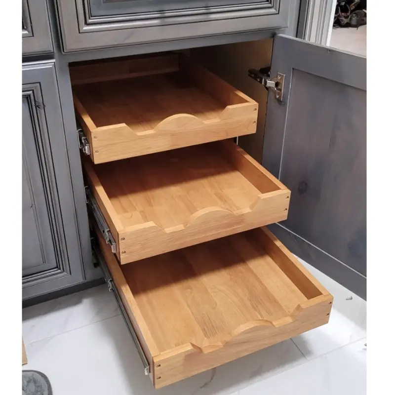 Holz-Ausziehbarer Küchenschrank-Organisator Gewürzregal Organisator für Küchenschrank Speisekammer