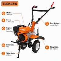 Cultivateur rotatif à essence 7HP, moteur à essence OHV, robuste, pour sols durs, largeur de travail réglable, hauteur réglable, poignée réglable