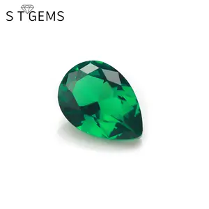 Gemme ST a forma di pera taglio brillante cristallo verde Nano pietra produttore fornire un buon prezzo in vendita