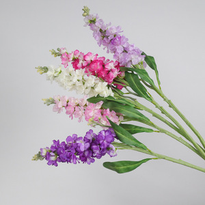 Fleurs artificielles de delphinium violettes en soie, haute simulation, pour décoration de mariage, style moderne, réutilisables, recyclables, branche unique - Product Image 4