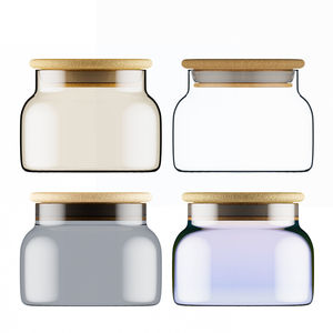 Recipientes de Vidrio Vacíos Multicolores de 350 ml para Almacenamiento de Velas, Tapas de Madera, Recipientes de Grado Alimenticio, Frascos, Portavelas, Almacenamiento de Especias de Cocina - Product Image 1