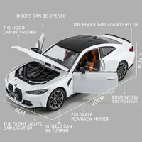 Modèle de voiture de berline en alliage moulé sous pression à l'échelle 1/23 avec 4 pièces ouvrables, effets sonores et lumineux et fonction de recul