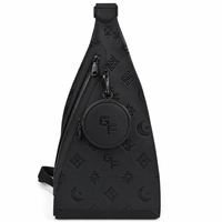 Sac banane unisexe décontracté en cuir PU dégradé avec logo personnalisé, sac de poitrine style urbain, sac ceinture tendance