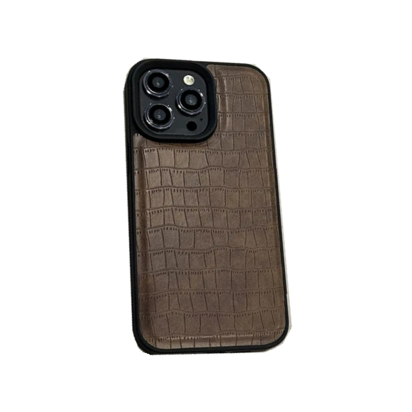 Retro Crocodile Texture Pattern Leather Phone Case for iPhone 17 16 15 14 13 12 11 Pro Max Luxury Soft Shockproof Bumper Cover