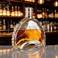 500ml Hochwertige Mattierte Gravierte Brandy XO Glasflasche mit Schraubverschluss Direkt vom Hersteller Leer