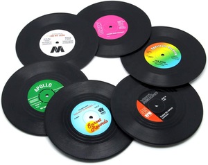 Bunte Retro Vinyl Record Disk Untersetzer Lustige Tabletop Drink Untersetzer für Licher Brewery Mats & Pads - Product Image 1