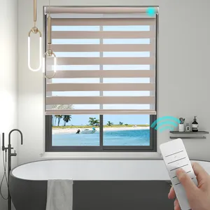 Motorized Zebra rainbow blind with smart remoter control with the best price for the whole family automation