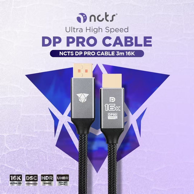 16K 60Hz  Cable 2.1 DP Cable Braided Ultra High Speed  Cord for Laptop PC TV Gaming Monitor and More