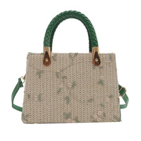 Sac à main en herbe tressée simple, élégant et tendance, nouveau printemps 2025, pour femmes, sac bandoulière forestier