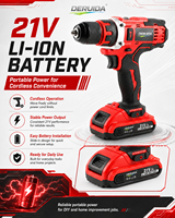 Perceuse électrique de haute qualité 21V avec batterie, ensemble d'outils avec emballage OEM industriel, idéale pour le perçage (Taladro De Impacto)
