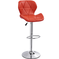 Tabouret de bar moderne réglable avec dossier en cuir PU, pivotant, avec repose-pieds et base en acier inoxydable pour îlot de cuisine, bar et salle à manger