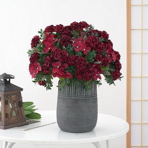 <span class=keywords><strong>Bouquet</strong></span> di rose di ortensia di crisantemo di fiori artificiali di vendita caldo per oggetti di scena di decorazione di fiori da sposa di nozze - Product Image 6