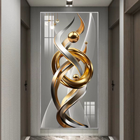 Décoration Murale Moderne HD en Gros : Peinture Abstraite Tridimensionnelle en Porcelaine de Cristal pour Hôtels et Maisons – Combinaison Tendance