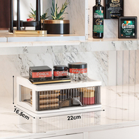 Table de toilette moderne de luxe noire en PP durable, chariot de rangement multicouche, armoire à cosmétiques transparente, tiroir coulissant en plastique léger