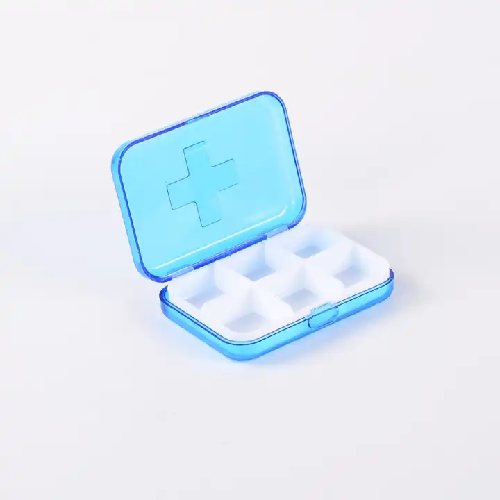 Design Flip Multi-Grid Medicine Storage Box Organizer 6 Compartment  Portable Mini Suitcase Travel Pill Box