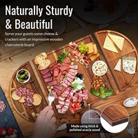 Grande planche à charcuterie unique en bois d'acacia magnétique, plateau de service et planche à découper en bois