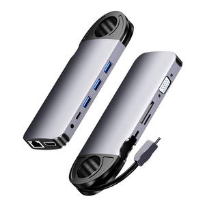 <span class=keywords><strong>Hub</strong></span> USB-C 10 en 1, adaptateur multiport de type C, séparateur USB3.0 3.5MM HDMI SD TF pour MacBook, station d'accueil en aluminium - Product Image 3