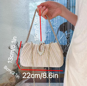 2025 New Satin Pleated Evening <b>Bag</b> Bracelet Handle Handbag Shoulder Crossbody <b>Bag</b> for Women - Product Image 6