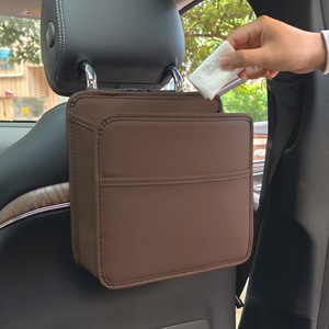 Car <b>Seat</b> Back <b>Storage</b> Bag Leather Hanging Organizer Multi Functional For Car Interior Use - Product Image 1