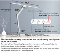 Lampe de bureau à LED avec pince, lampe à pince pour la maison et le bureau Lampe de chevet à LED avec lampe de bureau à LED