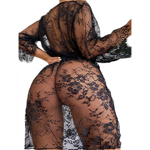 Vente en gros de lingerie et de chemises de nuit sensuelles en dentelle et en maille transparente, de style européen et américain, pour séduire les femmes - Product Image 3