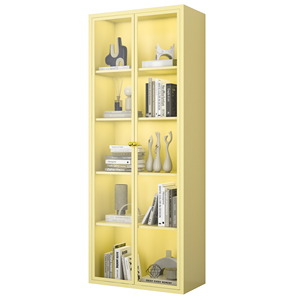 Estantería portátil de Metal de 5 estantes de diseño moderno con puerta de vidrio para el hogar, oficina, dormitorio, sala de estar, taller, escuela - Product Image 1