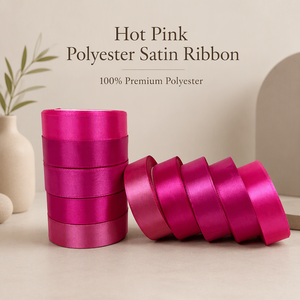 Pita Satin Poliester 100% Kepadatan Tinggi, Gulungan Pita untuk Dekorasi Pohon Natal, Pembungkus Kado, dan Dekorasi Pesta - Product Image 1