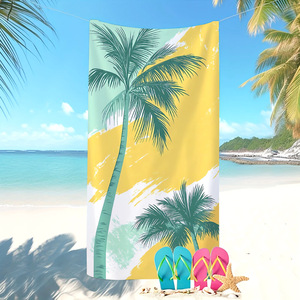 Coperta da spiaggia Tropical Island Palm Tree ad asciugatura rapida in morbida microfibra, resistente alla sabbia, per spiaggia, nuoto, campeggio e viaggi. - Product Image 4