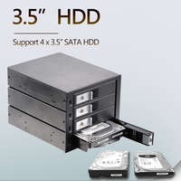 Server/NAS-Speicher-Rack: 4-Bay 3,5-Zoll Hot-Swap-Backplane HDD Mobile Rack-Gehäuse für 5,25-Zoll-Einschub