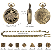 Mini-Würfelset mit Steampunk-Zahnrad-Würfelbox für Rollenspiele und Partys – D&D-Geschenke
