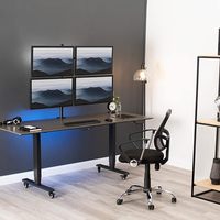 Support de moniteur LCD quadruple réglable sur rail horizontal incurvé