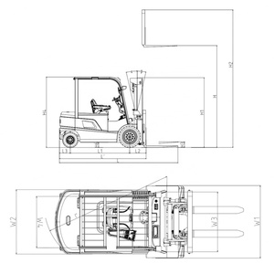 New Energy Portable Forklift 3 Ton 4Ton 5 Ton Warehouse Forklifts With Charger Battery Electric Forklift - Product Image 5