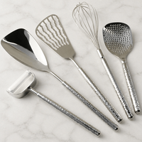 Ensemble de couverts en acier inoxydable à manche martelé, 29 pièces, finition miroir, réutilisable pour hôtels, restaurants, traiteurs, vente en gros