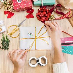 Pegatina Impermeable de 1 Pulgada con la Frase 'Gracias', Pegatina Resistente <span class=keywords><strong>a</strong></span> la Decoloración con su Propio Logotipo para Pequeñas Empresas - Product Image 5