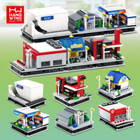 HW City Corner Mini Module Street View Building Block STEM DIY Assembly ABS Plastic Construction Toy Small Parts Bricks Desktop