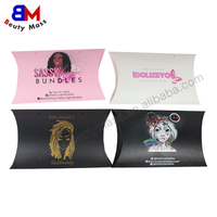 Boîtes d'oreiller en papier élégantes et personnalisées pour cheveux Boîte d'oreiller en papier d'emballage de perruque avec poignée en ruban pour extensions de cheveux