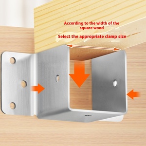 Bản lề giường bằng thép không gỉ hình chữ <span class=keywords><strong>U</strong></span> dầm gỗ rắn treo tai giường góc khung dày hỗ trợ phụ kiện phần cứng - Product Image 3