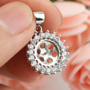 Colgante de Plata S925 con Girasol y Perla, Personalizable, Accesorio de Joyería DIY, Moderno, 4000 Diseños - Product Image 2